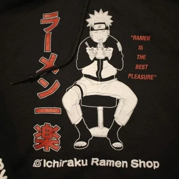 Naruto Ichiraku Ramen Shop Black Graphic Hoodie - Size Large - Picture 3 of 5